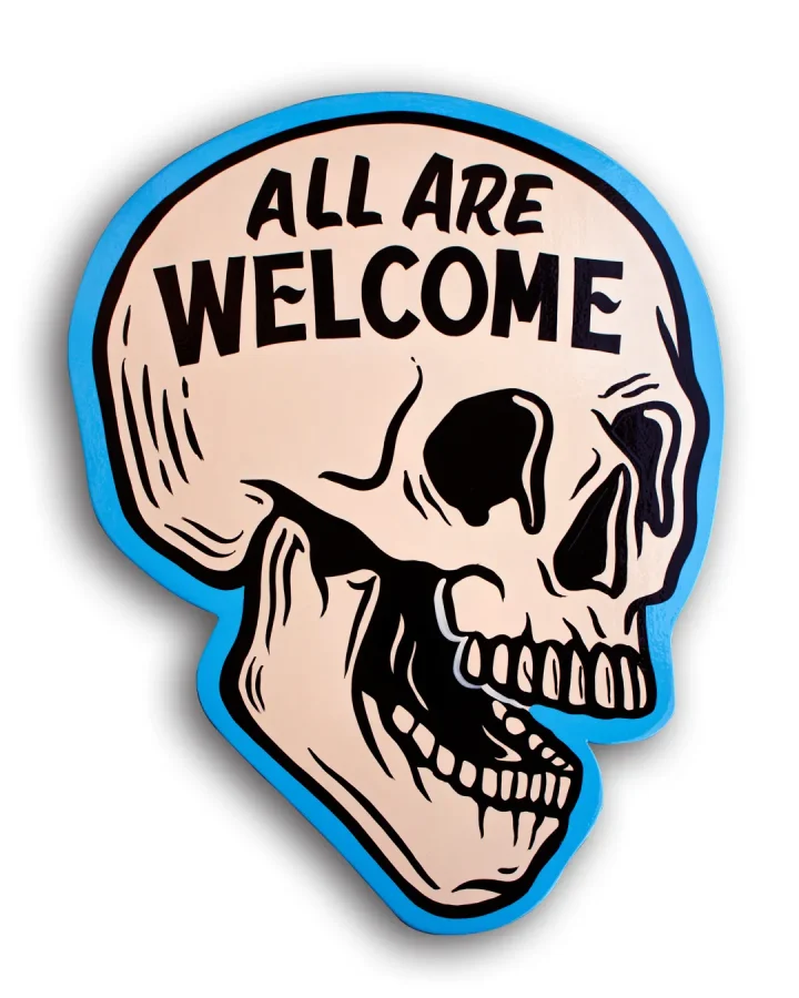 Rótulo vintage Calavera Welcome