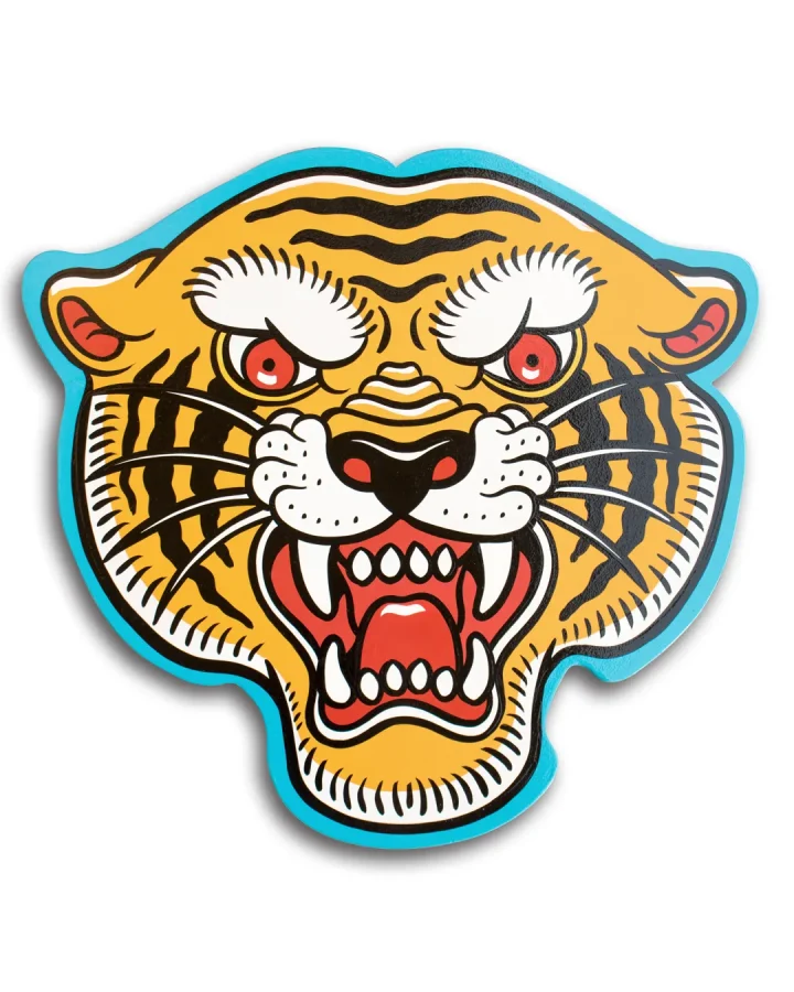 rótulo tattoo tradicional tigre